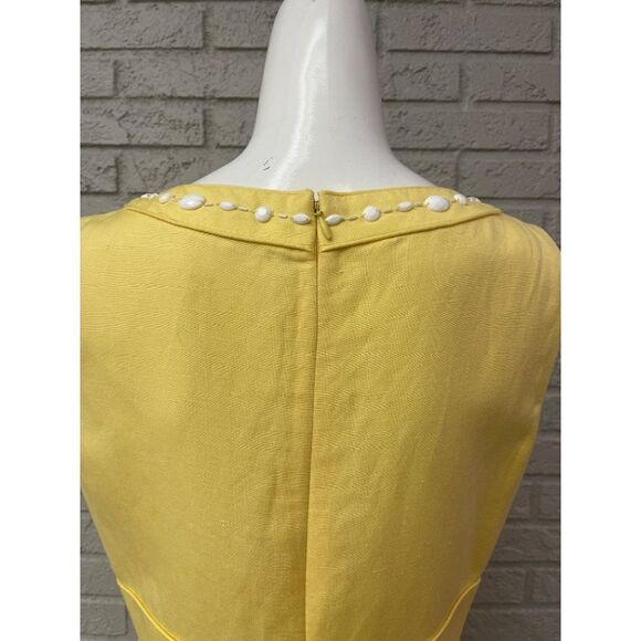 Alex Marie Yellow Sheath Dress with Beaded Neckline Size 6 - Picture 4 of 11